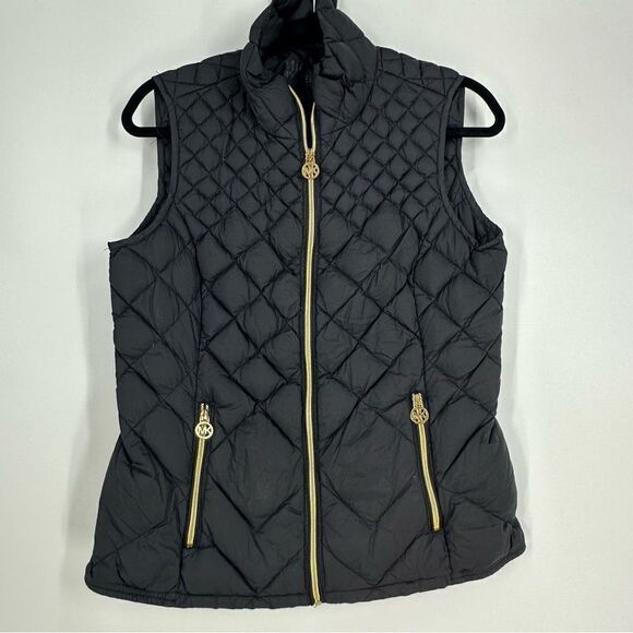 MICHAEL KORS Packable Quilted Black Vest Sz M - Picture 1 of 7